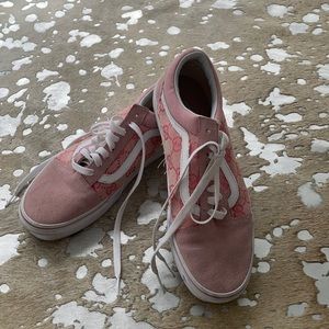 Pink old school vans with Gucci logo